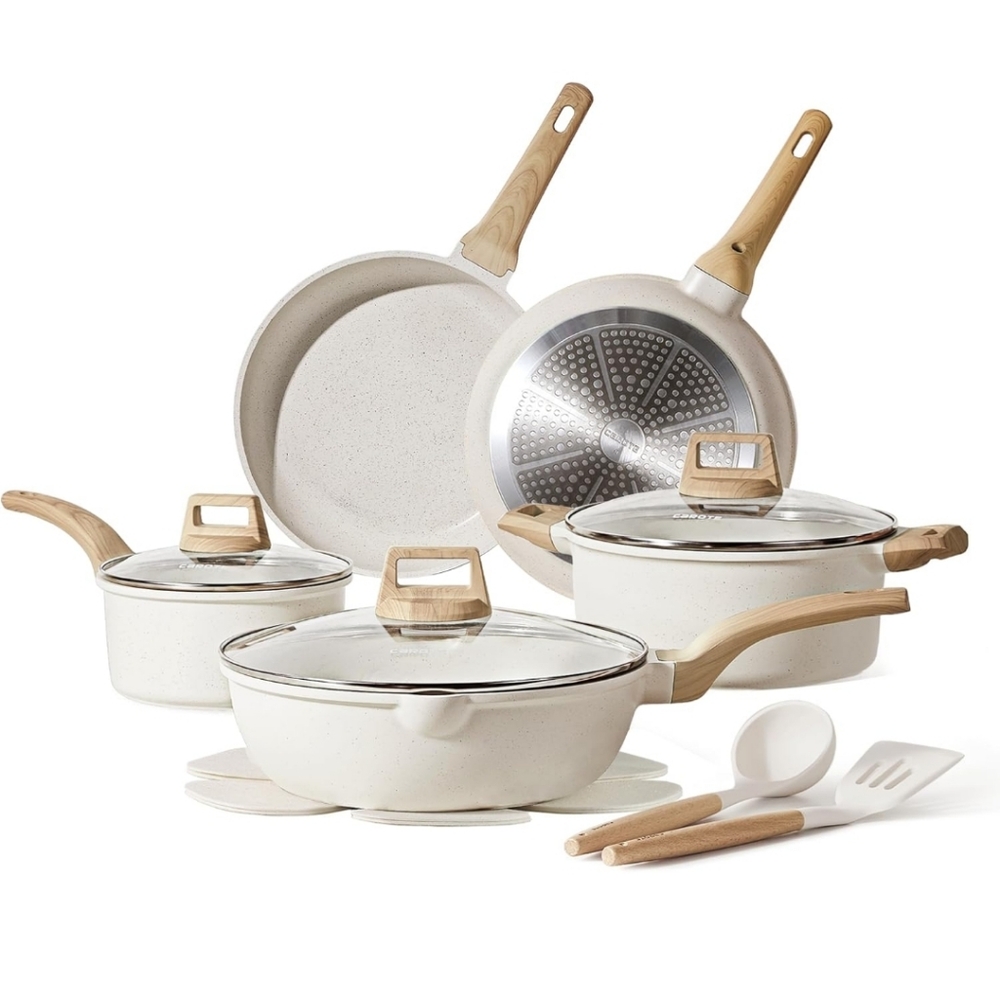 Carote Nonstick Pots Pans Set, 14 Pcs Induction Kitchen Cookware Set
